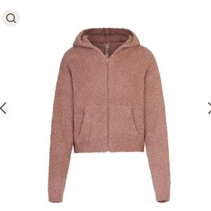 Skims Cozy Zip Up Hoodie Rose Clay L XL